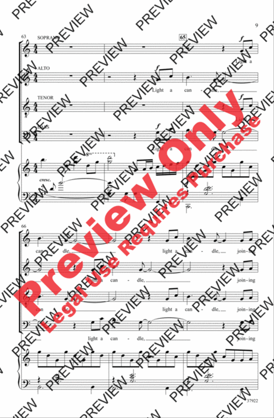 Light a Candle 4-Part scores gallery preview page 9