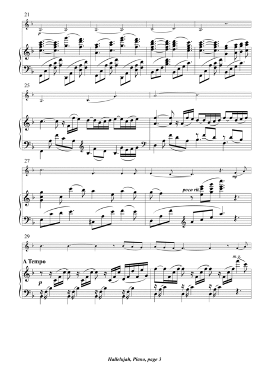 Hallelujah Hallelujah Piano Trio scores gallery preview page 3