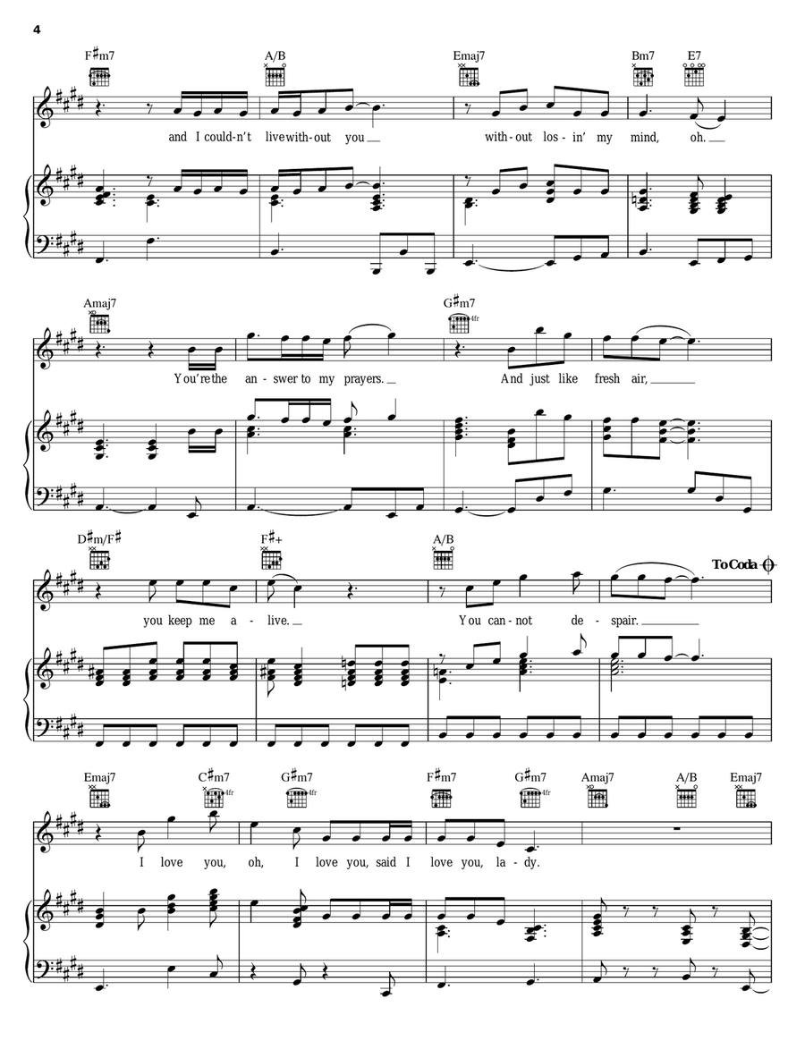 Lady Lady Piano, Vocal, Guitar scores gallery preview page 4