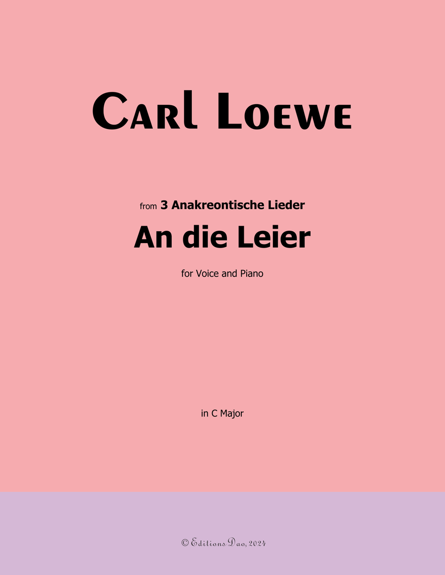 An die Leier, by Carl Loewe, in C Major Voice scores gallery preview page 1