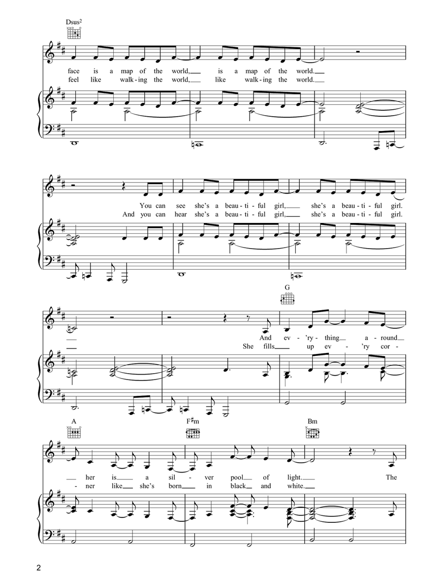 Suddenly I See Piano, Vocal, Guitar scores gallery preview page 2
