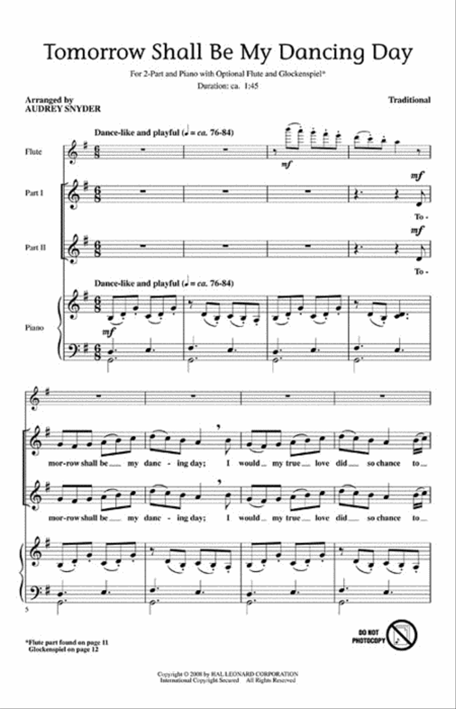 Tomorrow Shall Be My Dancing Day 2-Part scores gallery preview page 2