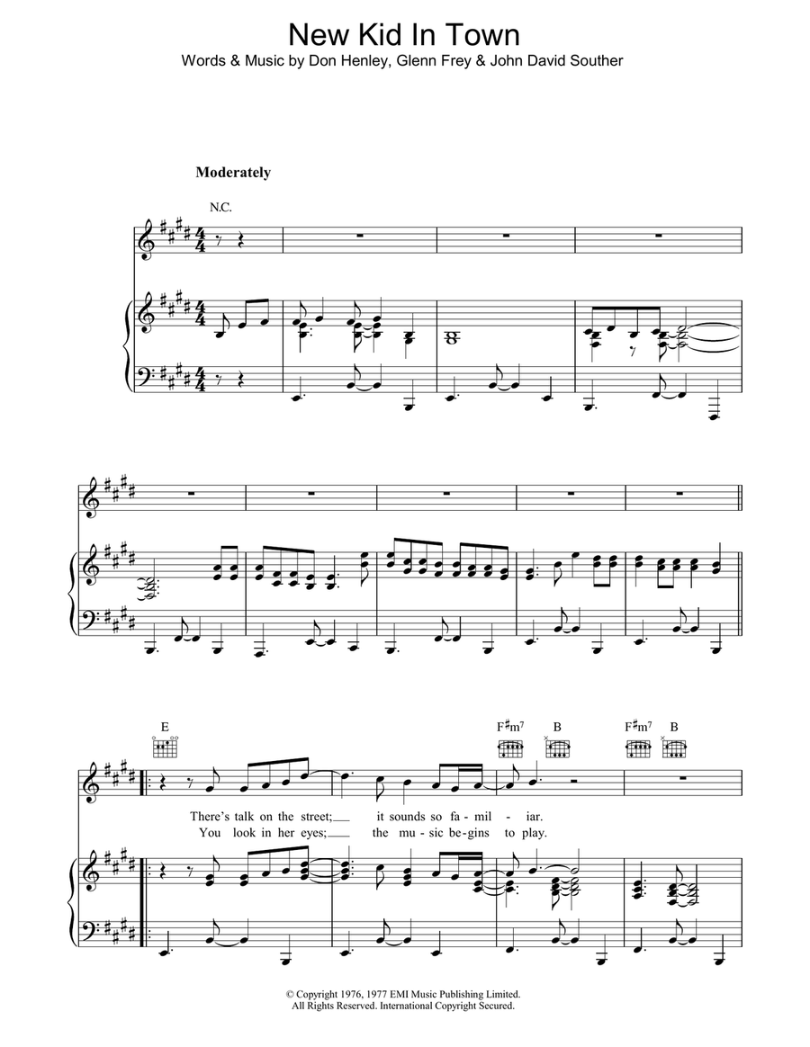New Kid In Town Guitar scores gallery preview page 1