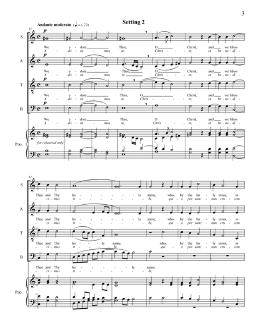 Adoramus Te (SATB - 2 settings) 4-Part scores gallery preview page 3