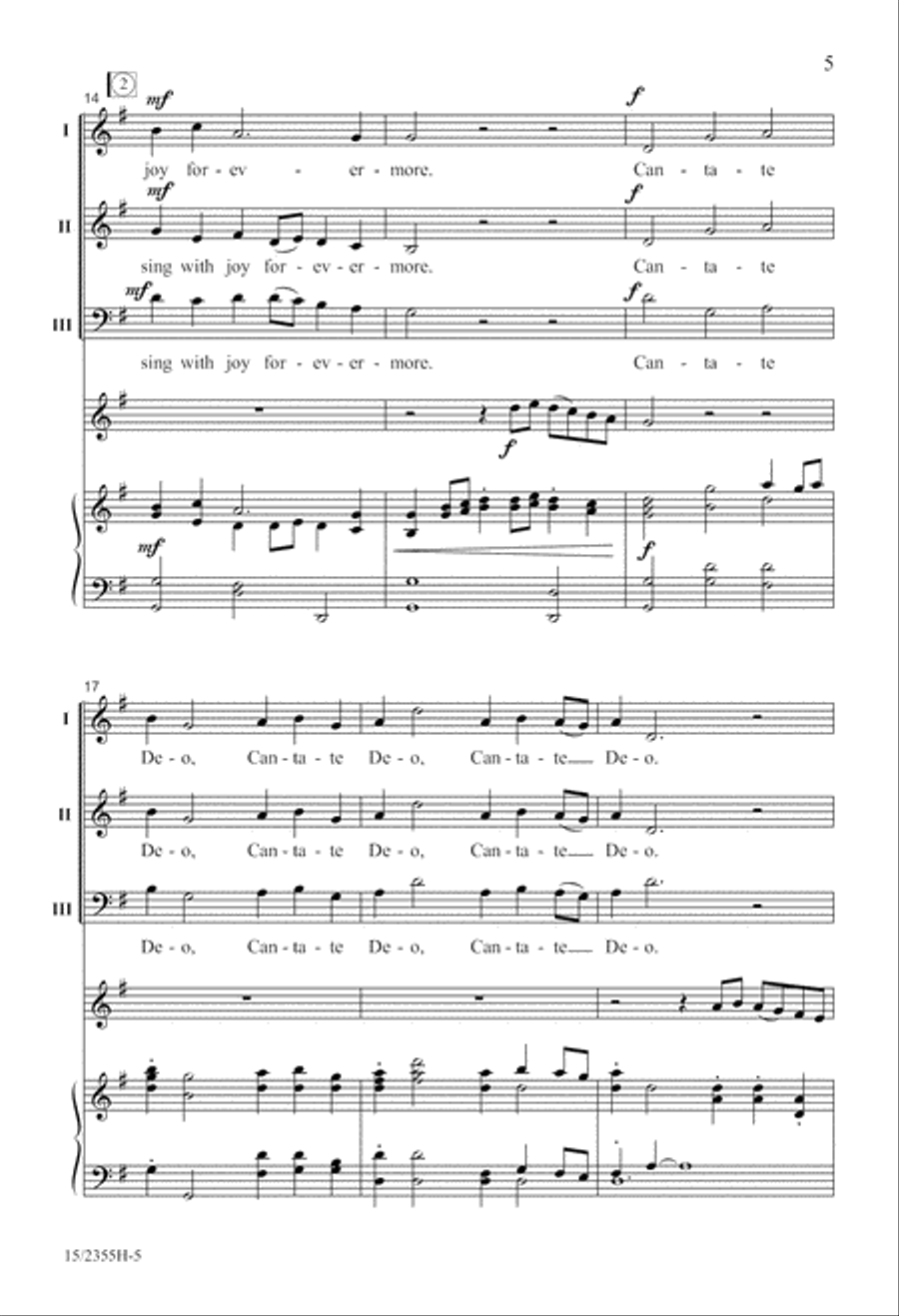 Cantate Deo (from Water Music Suite) 3-Part scores gallery preview page 5