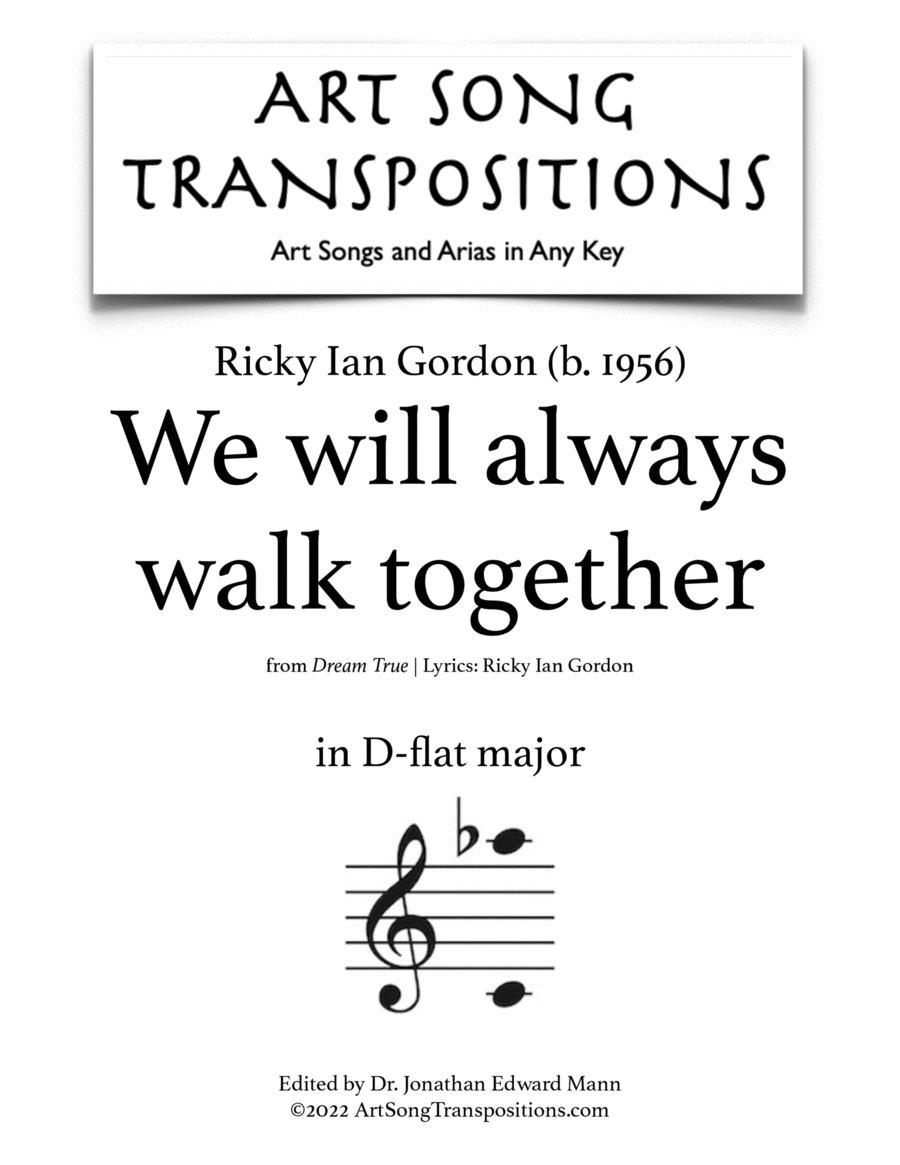 We Will Always Walk Together Voice scores gallery preview page 1