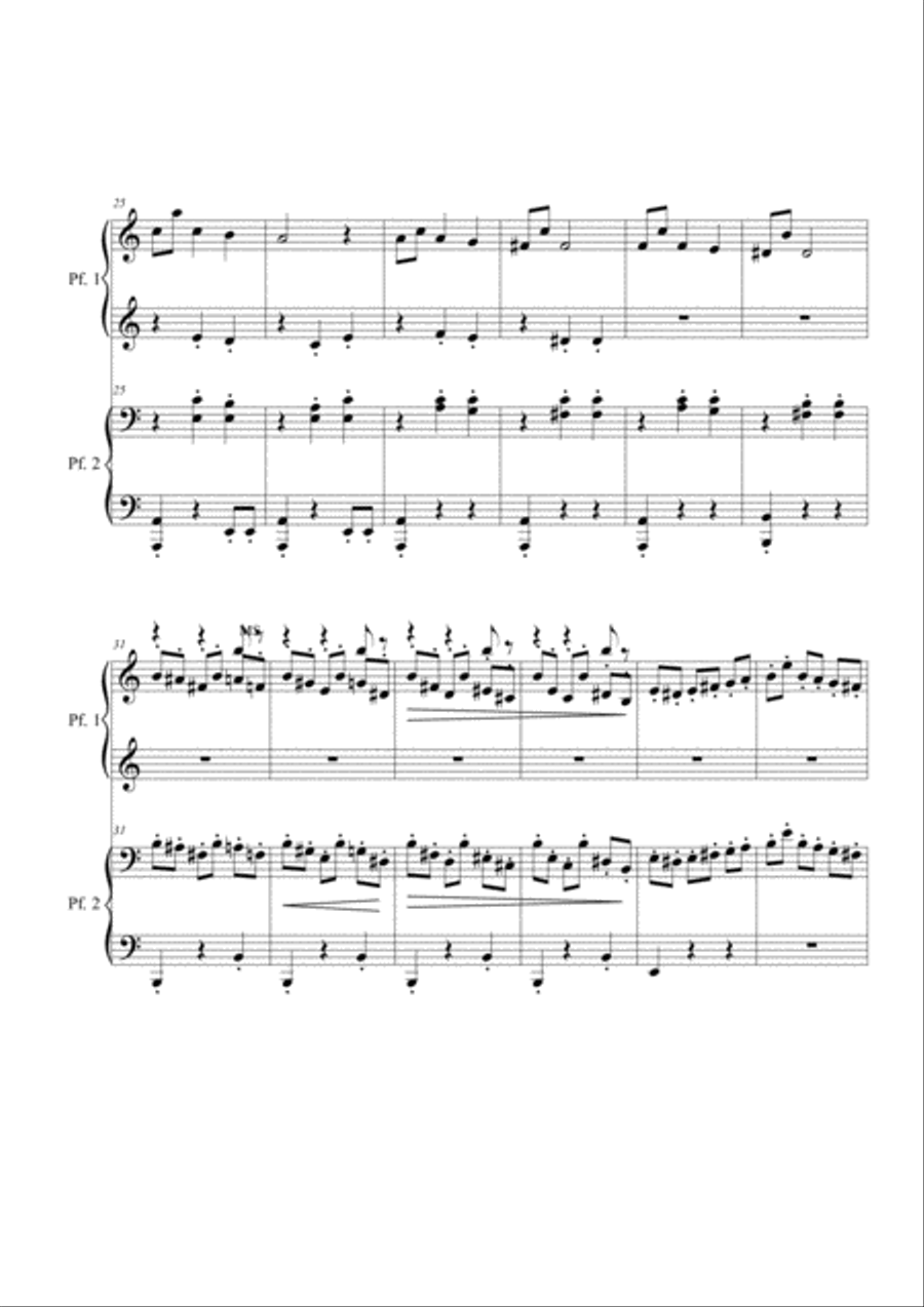 Anitra's dance. 4 hands Piano scores gallery preview page 3