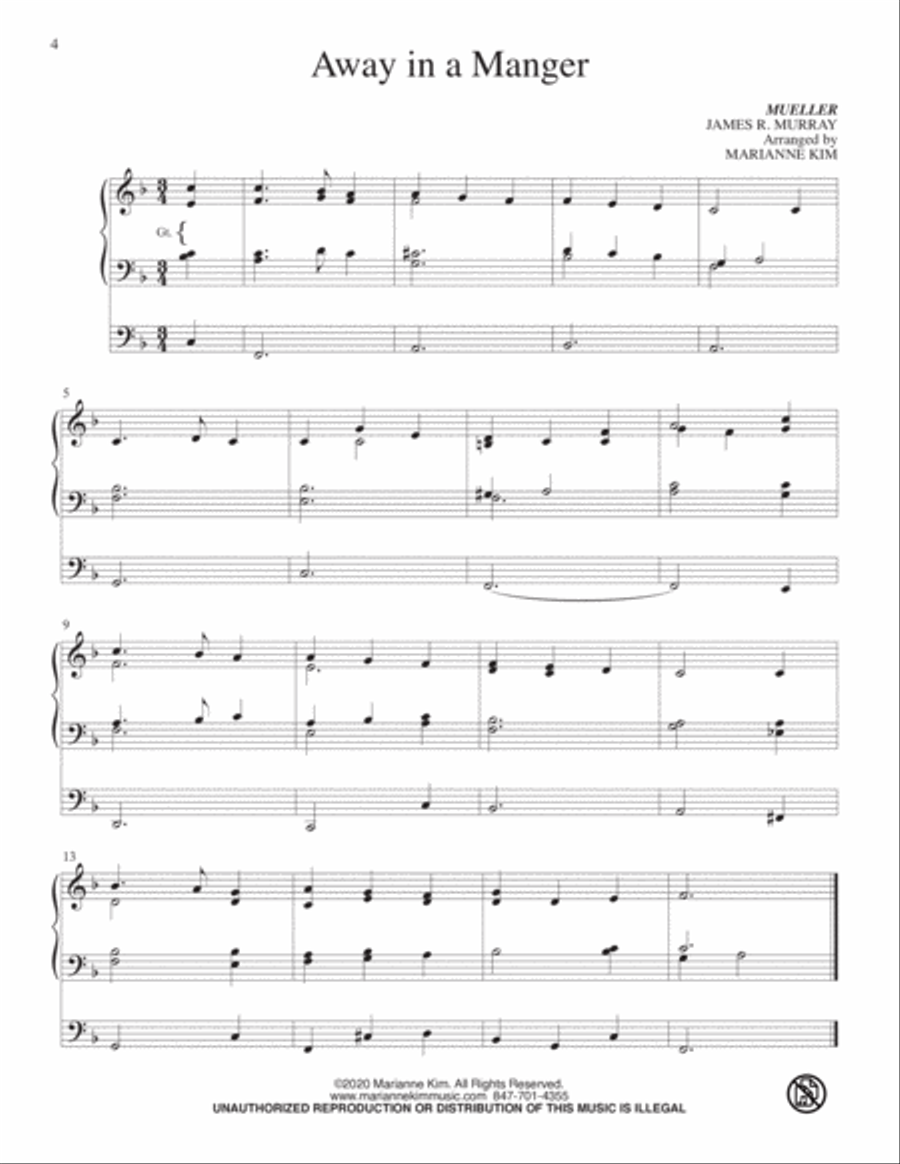 15 Reharmonized Hymns for Christmas Organ Solo scores gallery preview page 5