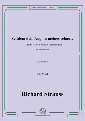 Book cover for Richard Strauss-Seitdem dein Aug' in meines schaute,in E flat Major