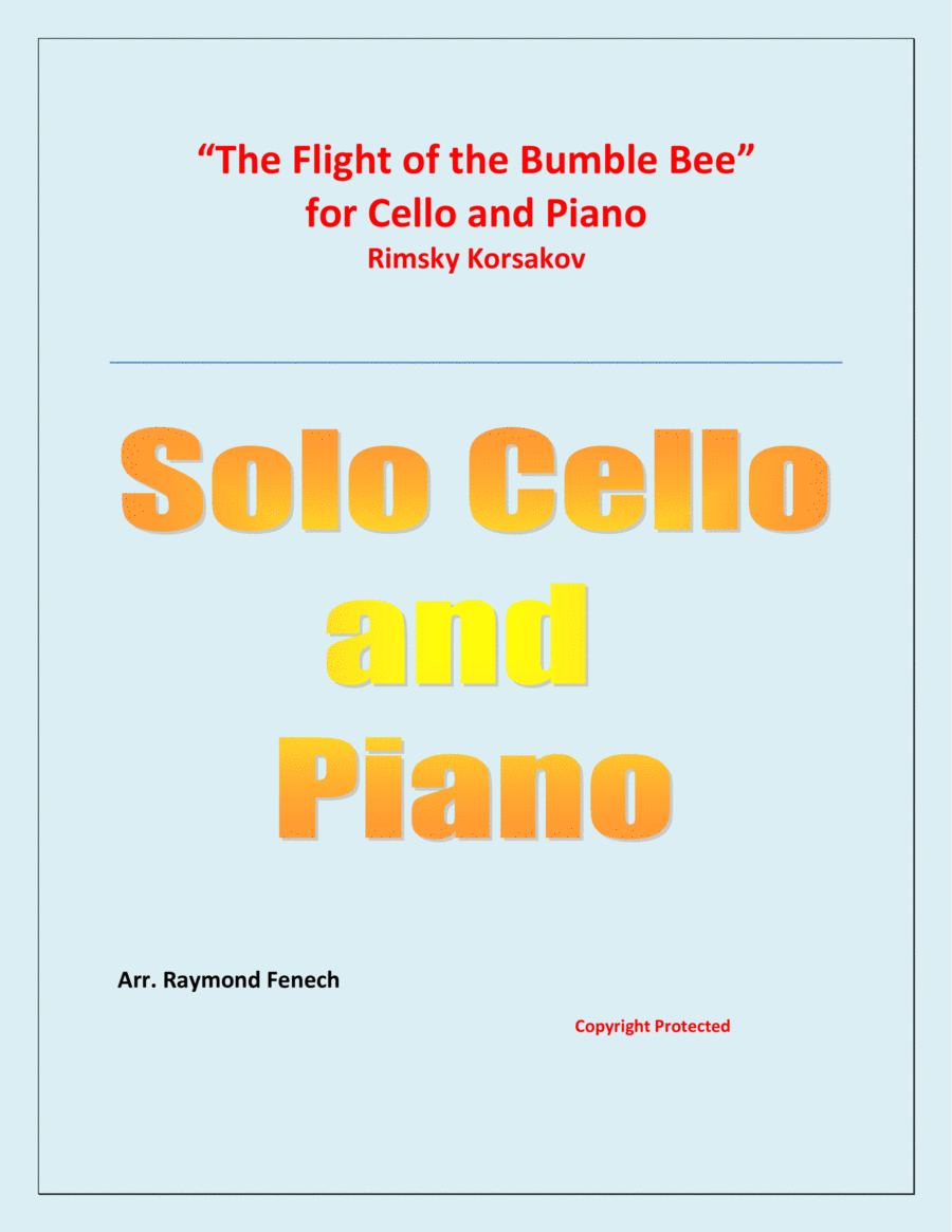 The Flight of the Bumble Bee - Rimsky Korsakov - for Cello and Piano Piano scores gallery preview page 1