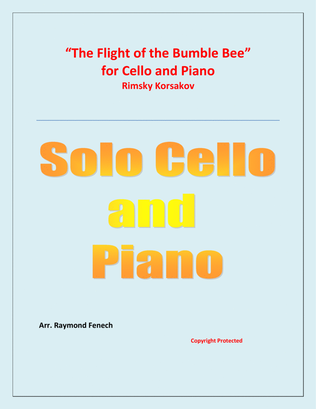Book cover for The Flight of the Bumble Bee - Rimsky Korsakov - for Cello and Piano