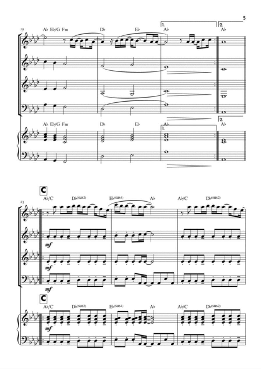 Goodness Of God Saxophone Quartet scores gallery preview page 5