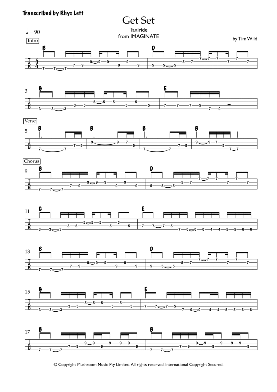 Get Set Guitar Tablature scores gallery preview page 1