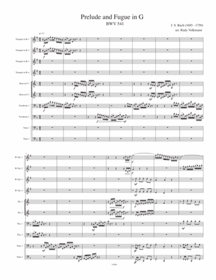 Book cover for Prelude and Fugue in G, BWV 541 - arr. for Double Brass Quintet