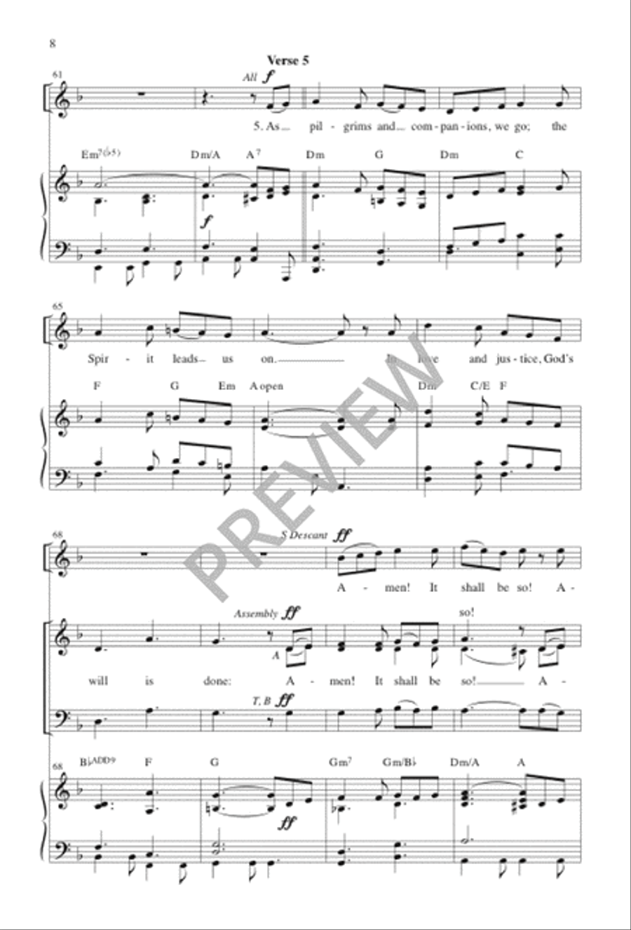 Pilgrims and Companions 4-Part scores gallery preview page 9