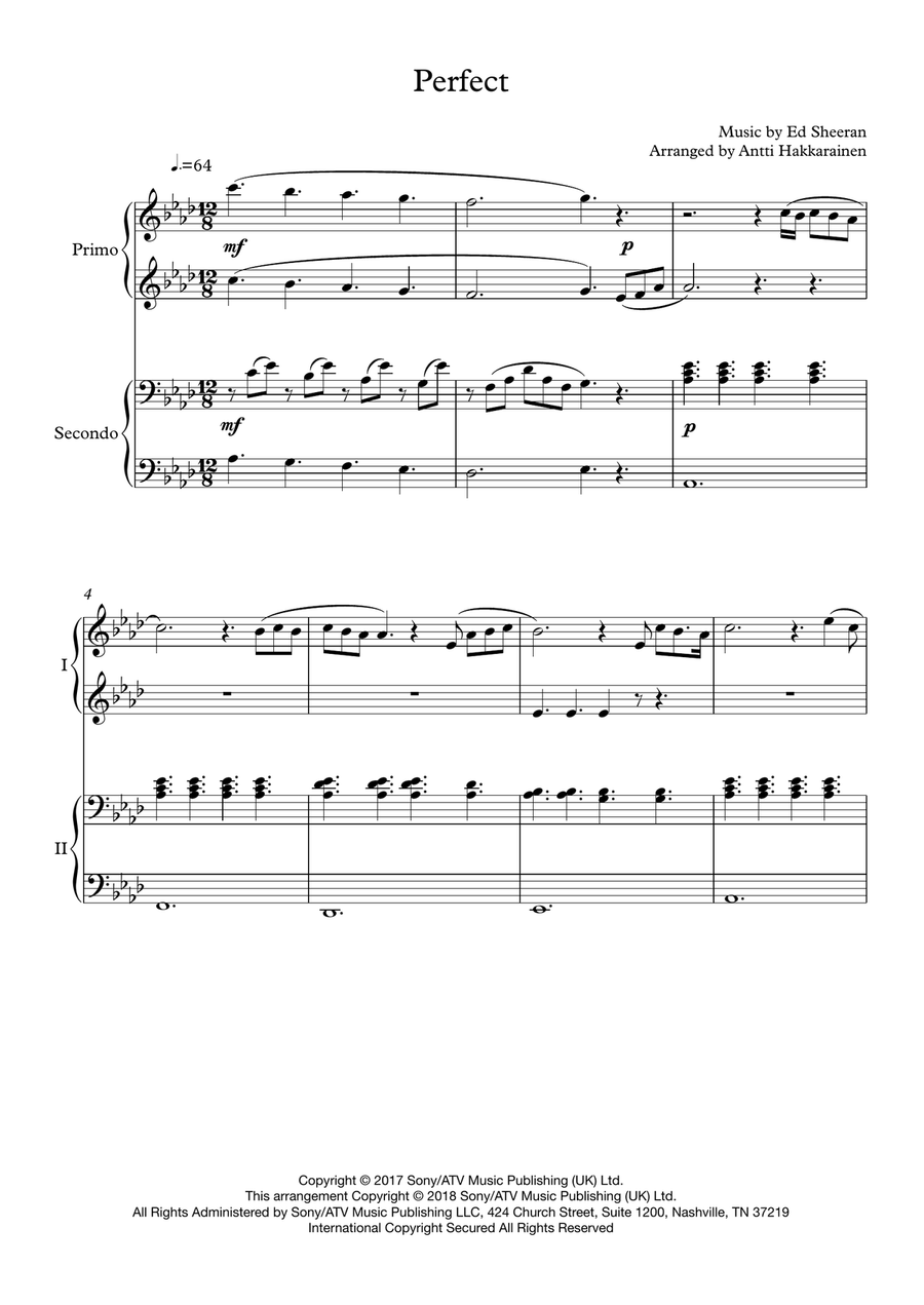Perfect 1 Piano, 4-Hands scores gallery preview page 2