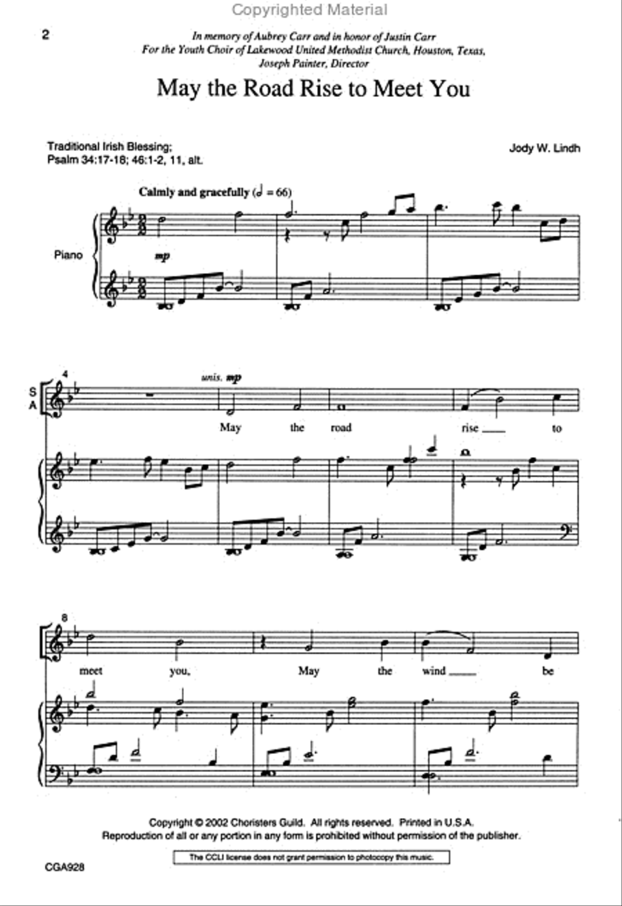 May the Road Rise to Meet You 4-Part scores gallery preview page 2