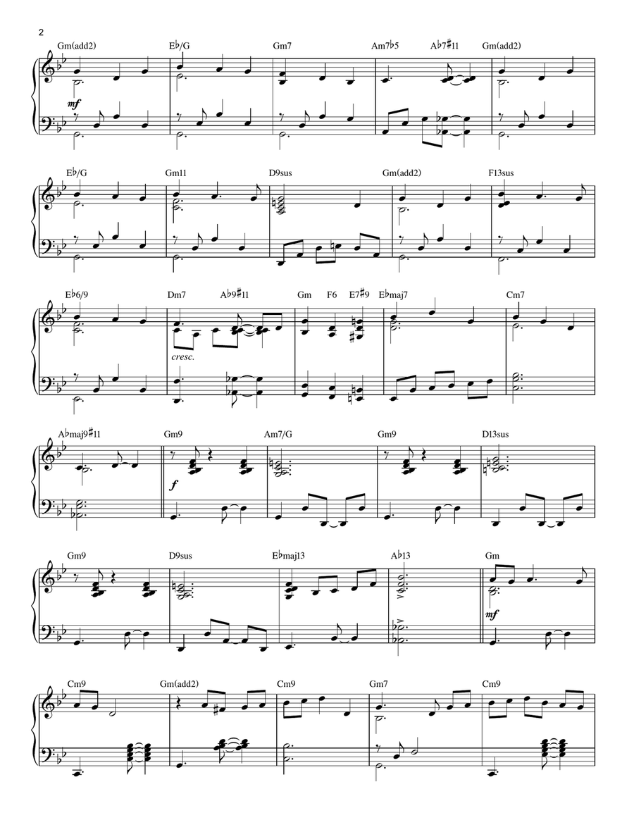 I Wonder As I Wander [Jazz version] (arr. Brent Edstrom) Piano Solo scores gallery preview page 2