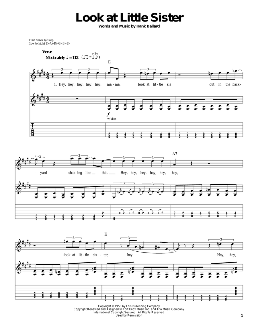 Look At Little Sister Acoustic Guitar scores gallery preview page 1
