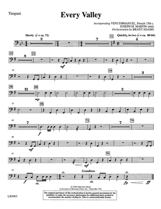 Every Valley (from The Winter Rose) (arr. Brant Adams) - Timpani