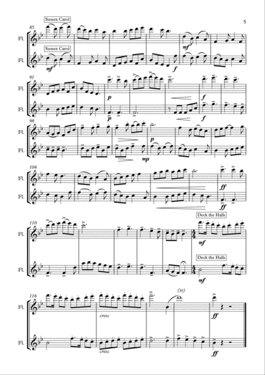 Christmas Fantasia Christmas Fantasia Flute Duet scores gallery preview page 5