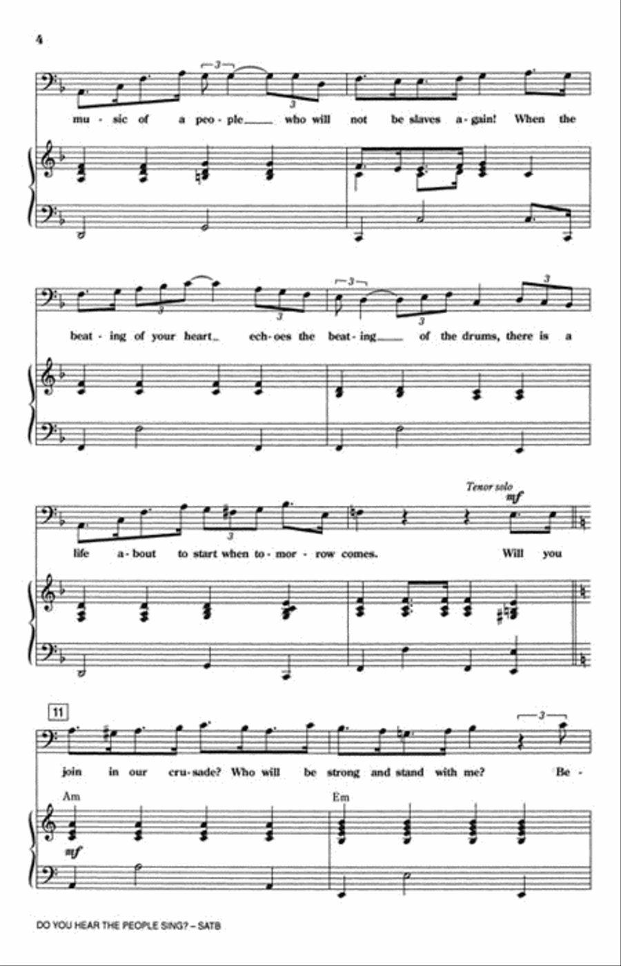 Do You Hear the People Sing? 4-Part scores gallery preview page 3