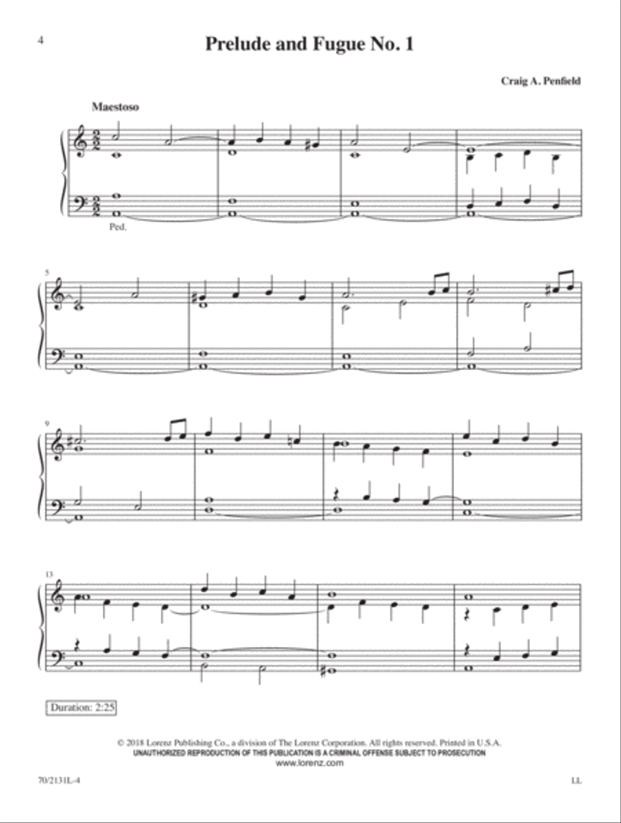 Eight New Little Preludes & Fugues Organ Solo scores gallery preview page 2