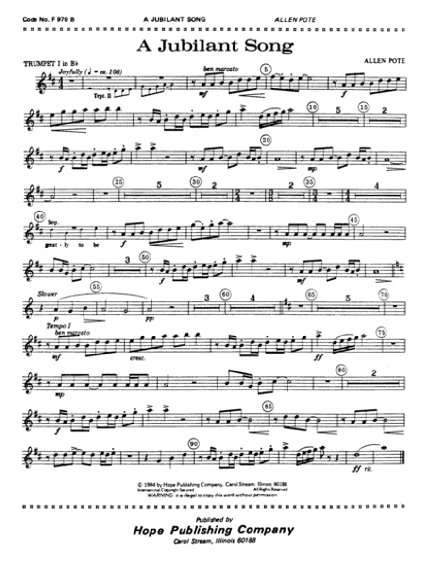 A Jubilant Song A Jubilant Song Choir scores gallery preview page 1
