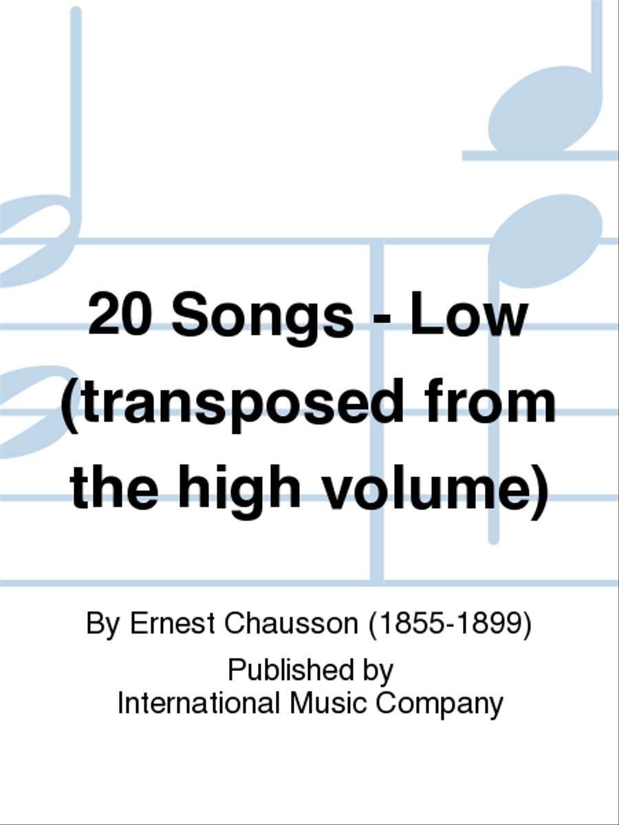 20 Songs. Low (Transposed From The High Volume). (F. & E.) Low Voice scores gallery preview page 1
