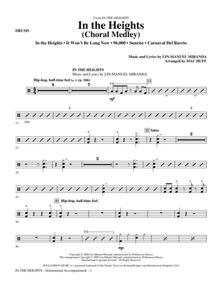 Book cover for In The Heights (Choral Medley) (arr. Mac Huff) - Drums