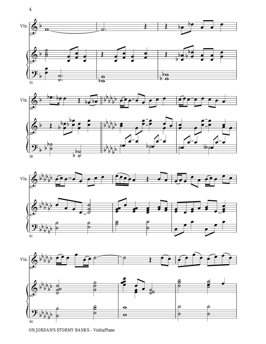 THREE GOSPEL HYMNS (Duets for Violin & Piano) Violin scores gallery preview page 6