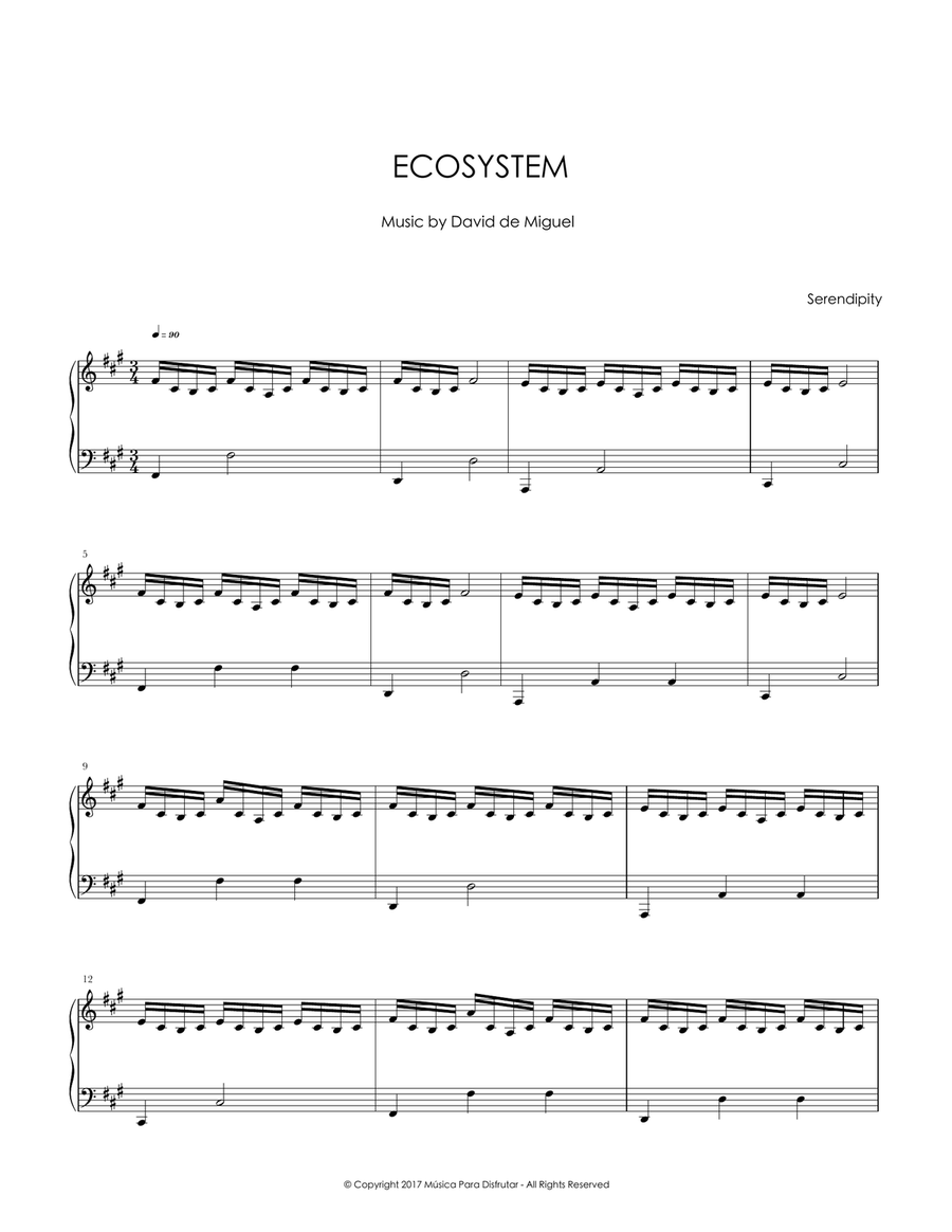 Ecosystem Piano Solo scores gallery preview page 1