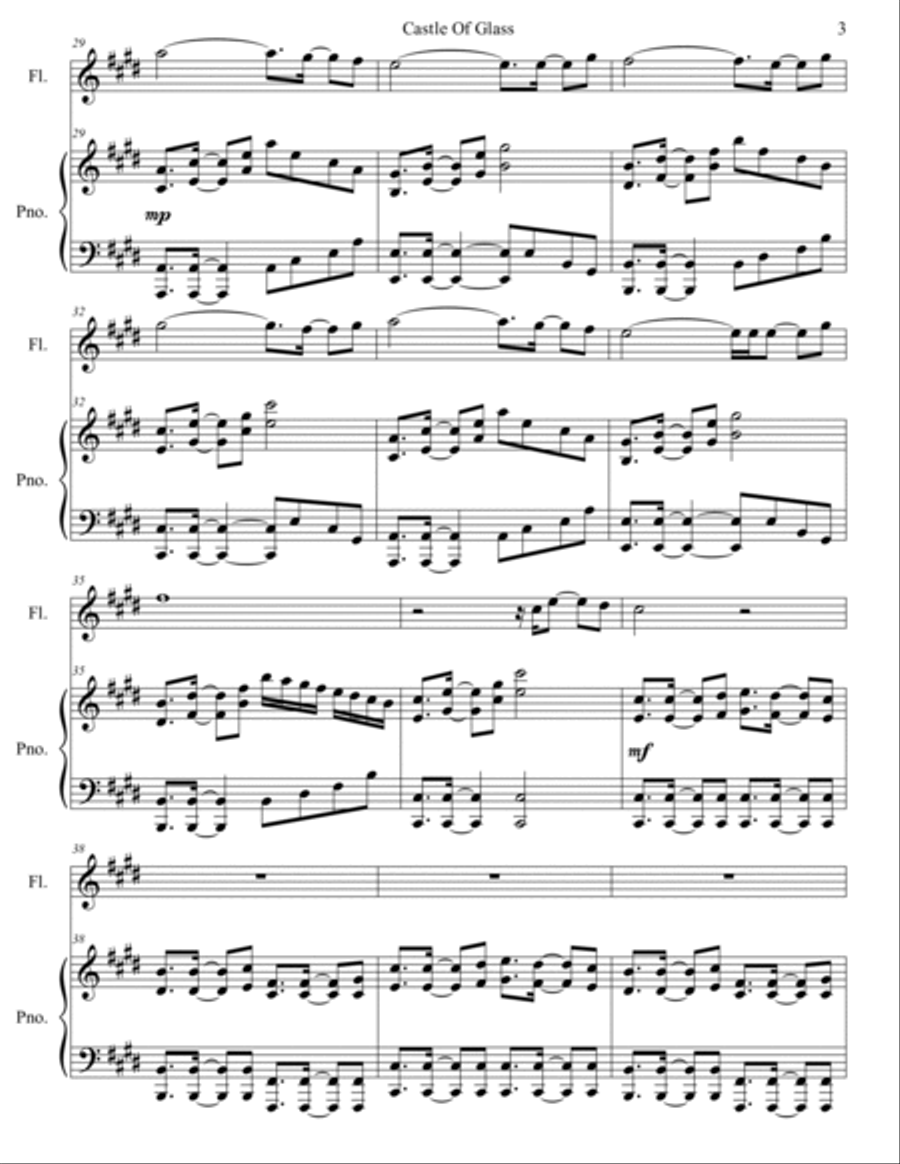 Castle Of Glass Flute Solo scores gallery preview page 4