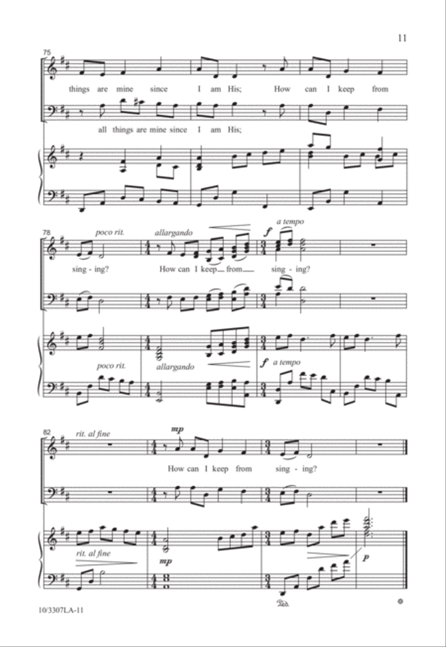 How Can I Keep From Singing? 4-Part scores gallery preview page 12