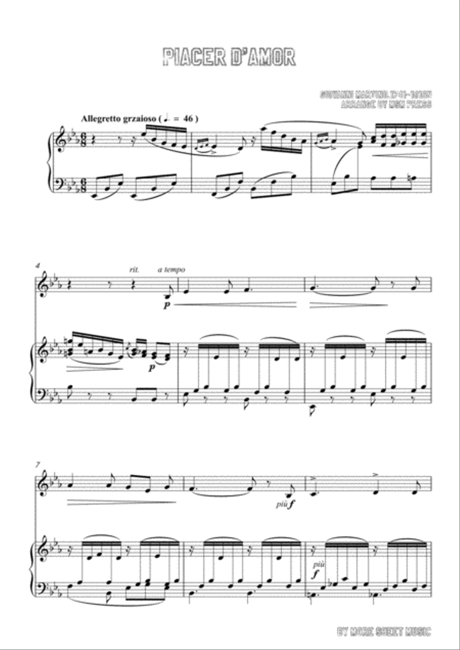 Giovanni-Piacer d'amor,for Violin and Piano Violin Solo scores gallery preview page 3