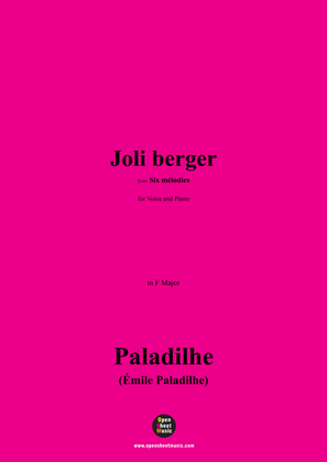 Paladilhe-Joli berger(pour une ou deux voix ad lib.),in F Major