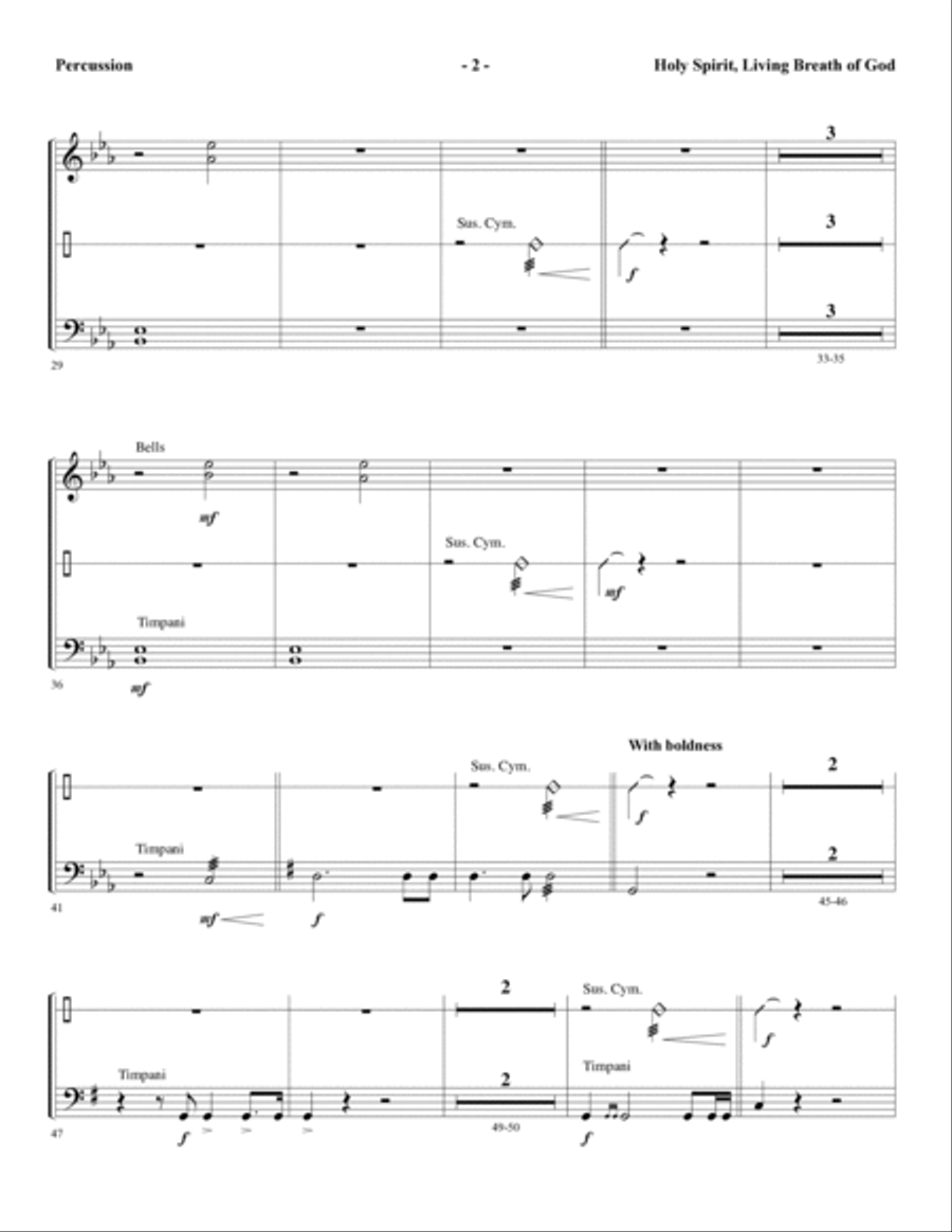 Holy Spirit, Living Breath of God - Percussion Choir scores gallery preview page 2