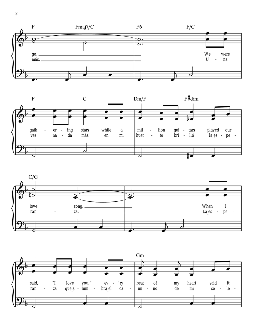 You Belong To My Heart (Solamente Una Vez) Easy Piano scores gallery preview page 2