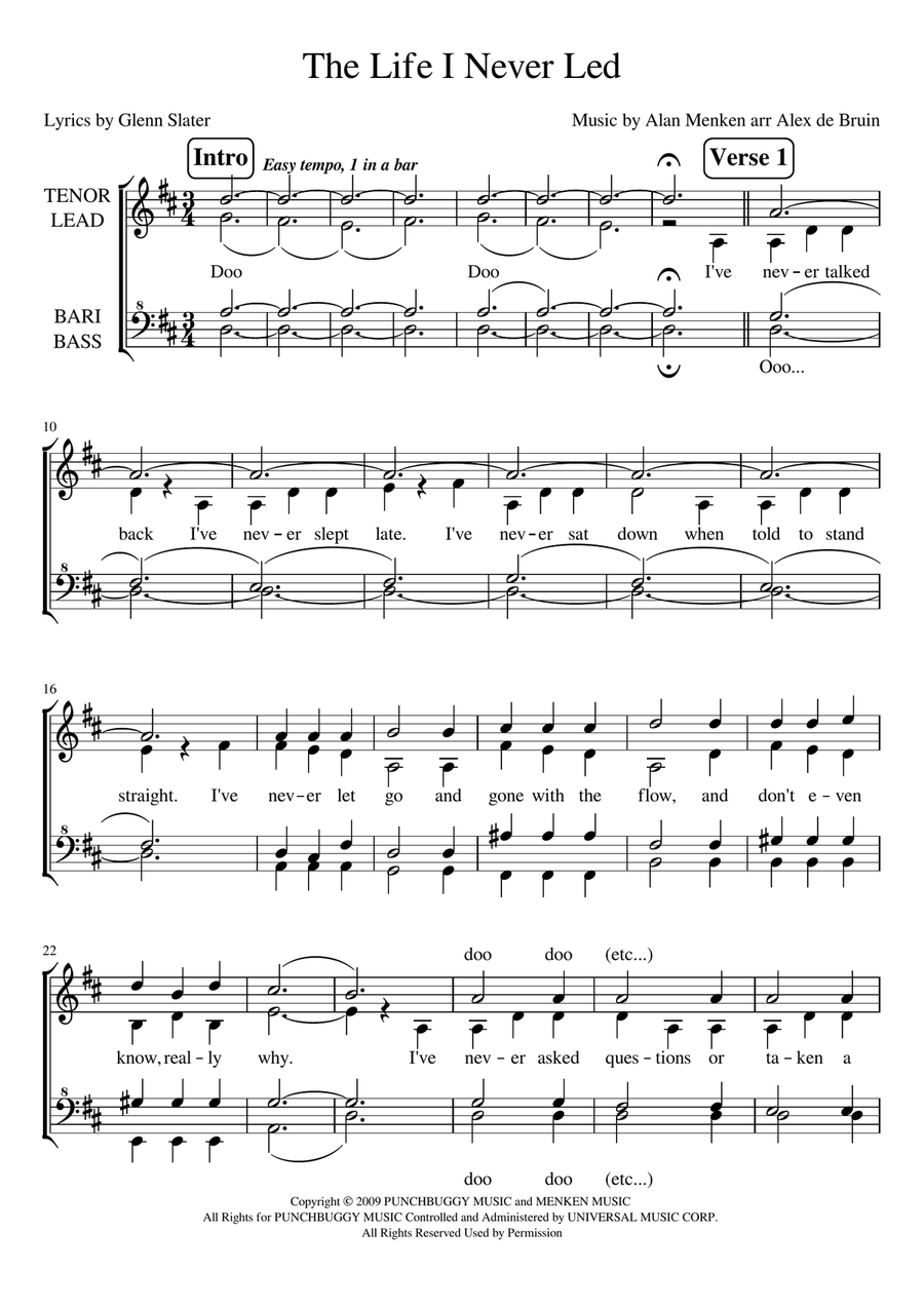 The Life I Never Led SSAA scores gallery preview page 1
