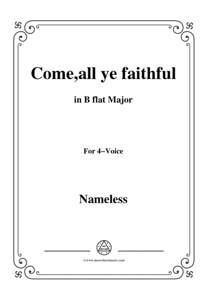 Nameless-Christmas Carol,Come,all ye faithful,in B flat Major,for 4 Voice image number null