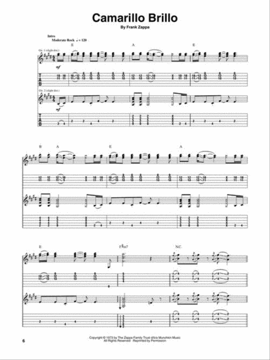 Frank Zappa – Over-Nite Sensation Electric Guitar scores gallery preview page 5