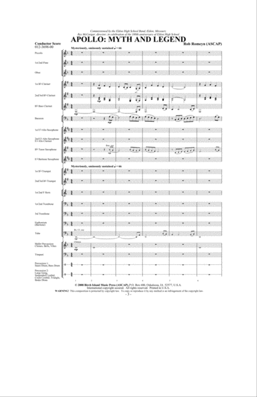 Apollo: Myth and Legend Concert Band scores gallery preview page 2