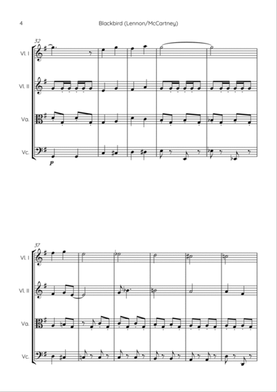 Blackbird String Quartet scores gallery preview page 4