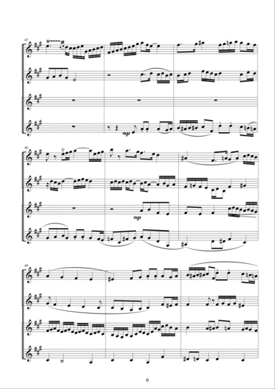 Clarinet Quartet in G major - CS135 Clarinet Quartet scores gallery preview page 6