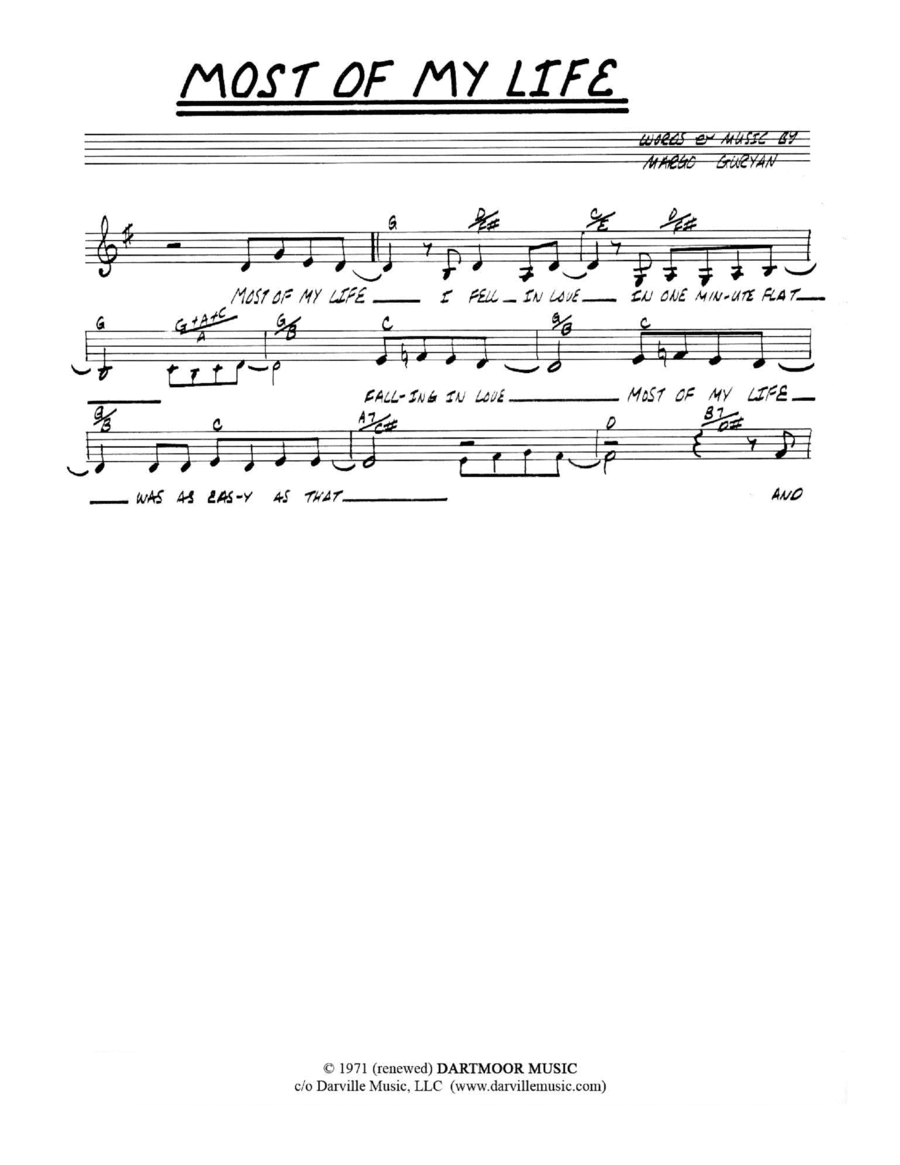 Most Of My Life Most Of My Life Piano scores gallery preview page 1