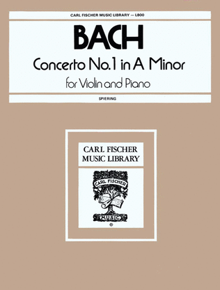Book cover for Concerto No. 1 in A Minor
