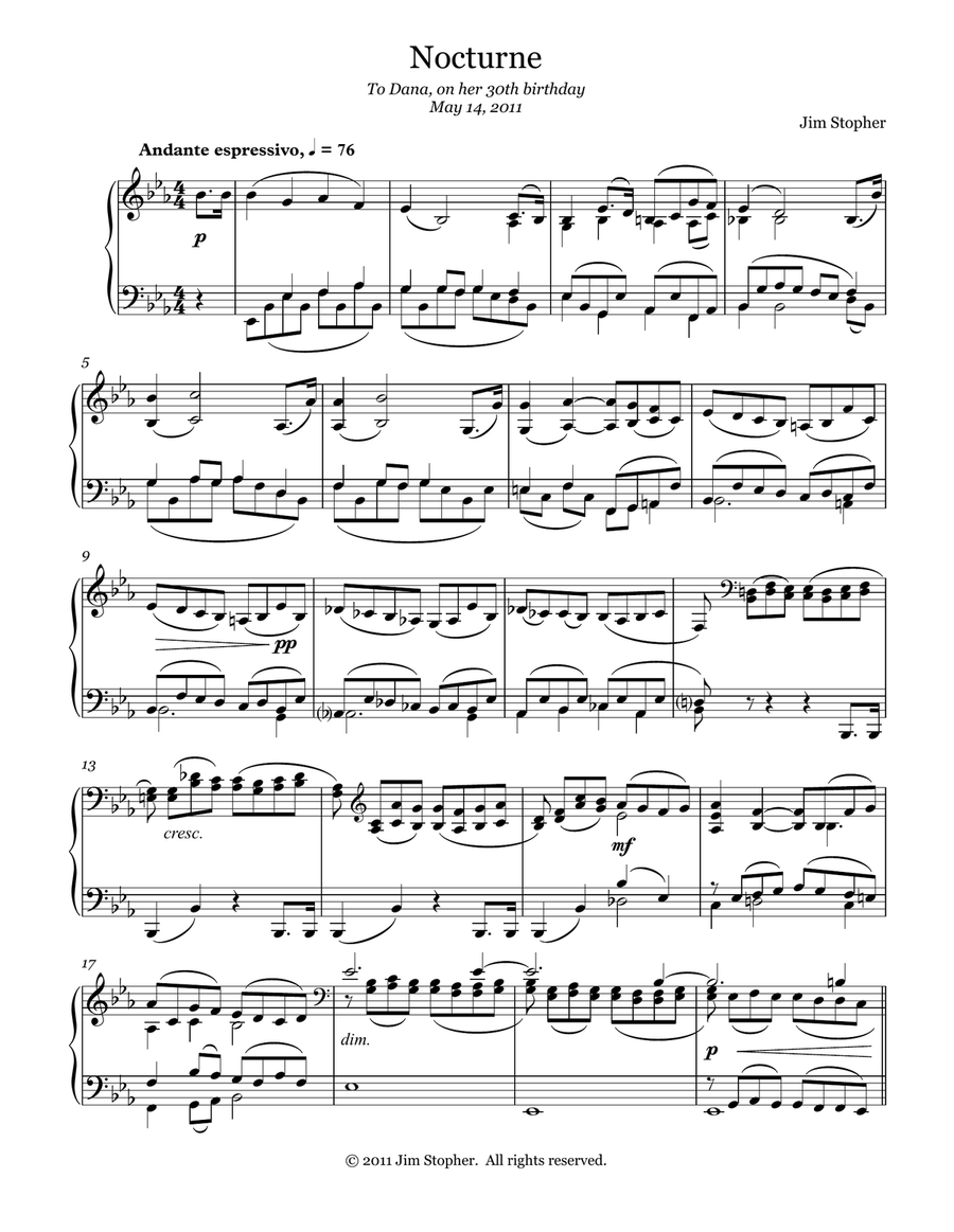 Nocturne Piano Solo scores gallery preview page 1