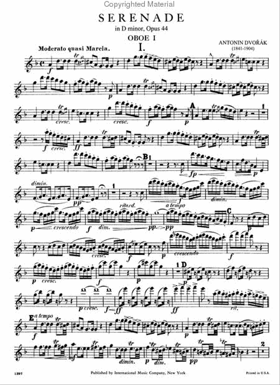 Serenade In D Minor, Opus 44 For 2 Oboes, 2 Clarinets, 3 Horns, 3 Bassoons, Cello & Bass (Parts) Bassoon scores gallery preview page 2