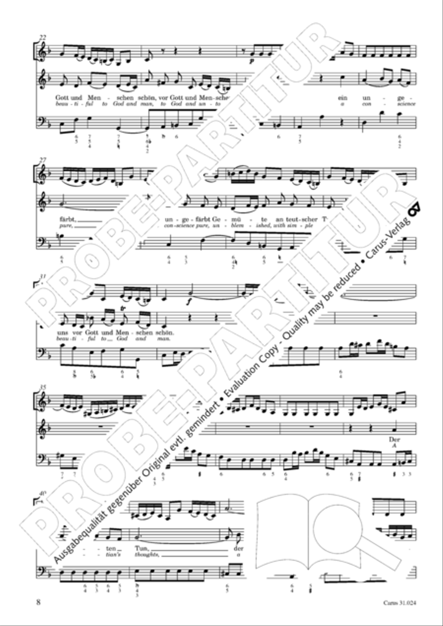 A conscience pure (Ein ungefarbt Gemute) 4-Part scores gallery preview page 9