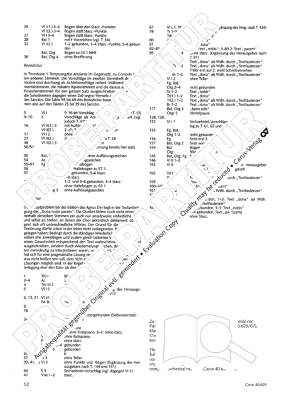 Missa brevis in B flat major 4-Part scores gallery preview page 53